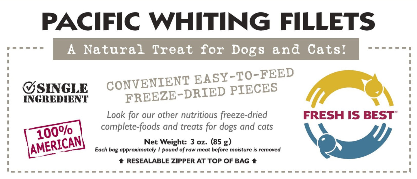 FIB Freeze-Dried Pacific Whiting Fillets 85g