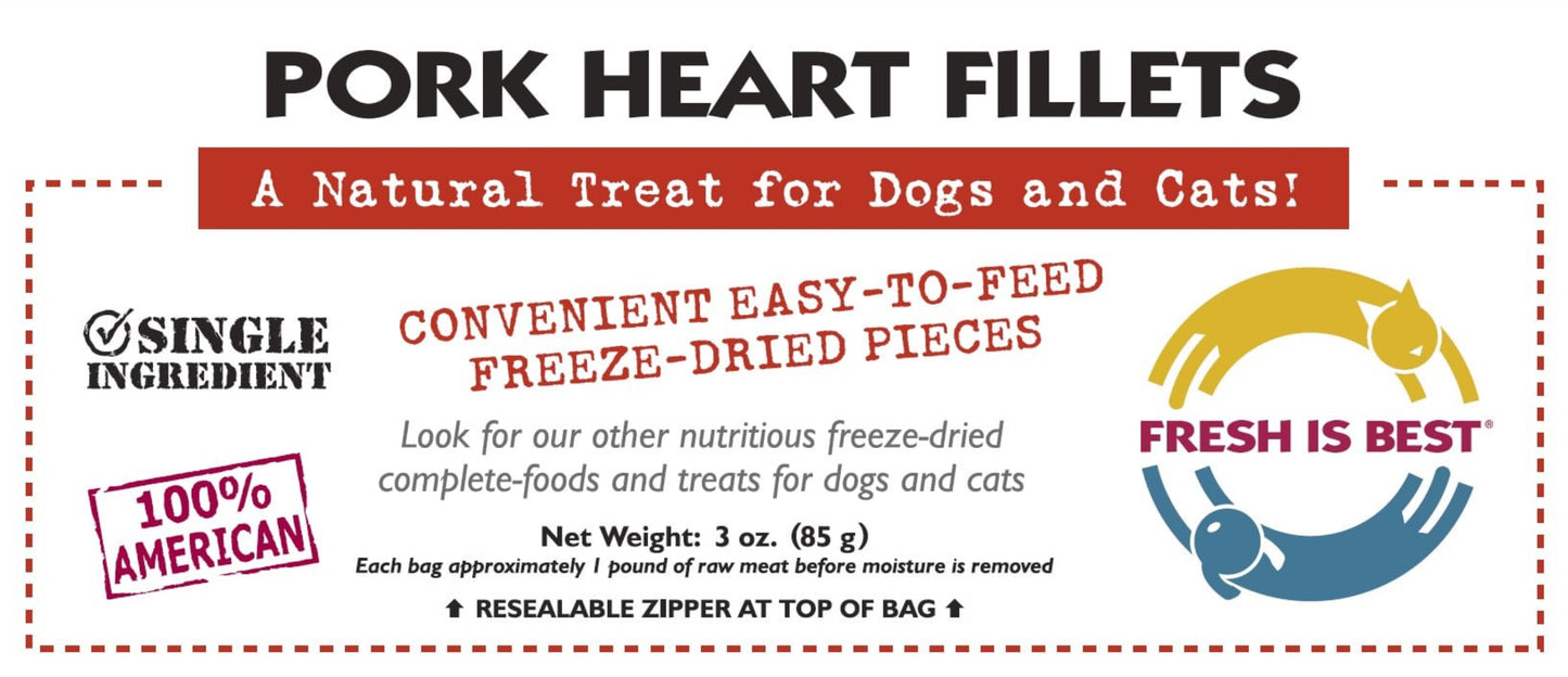 FIB Freeze-Dried Pork Heart Fillets 85g