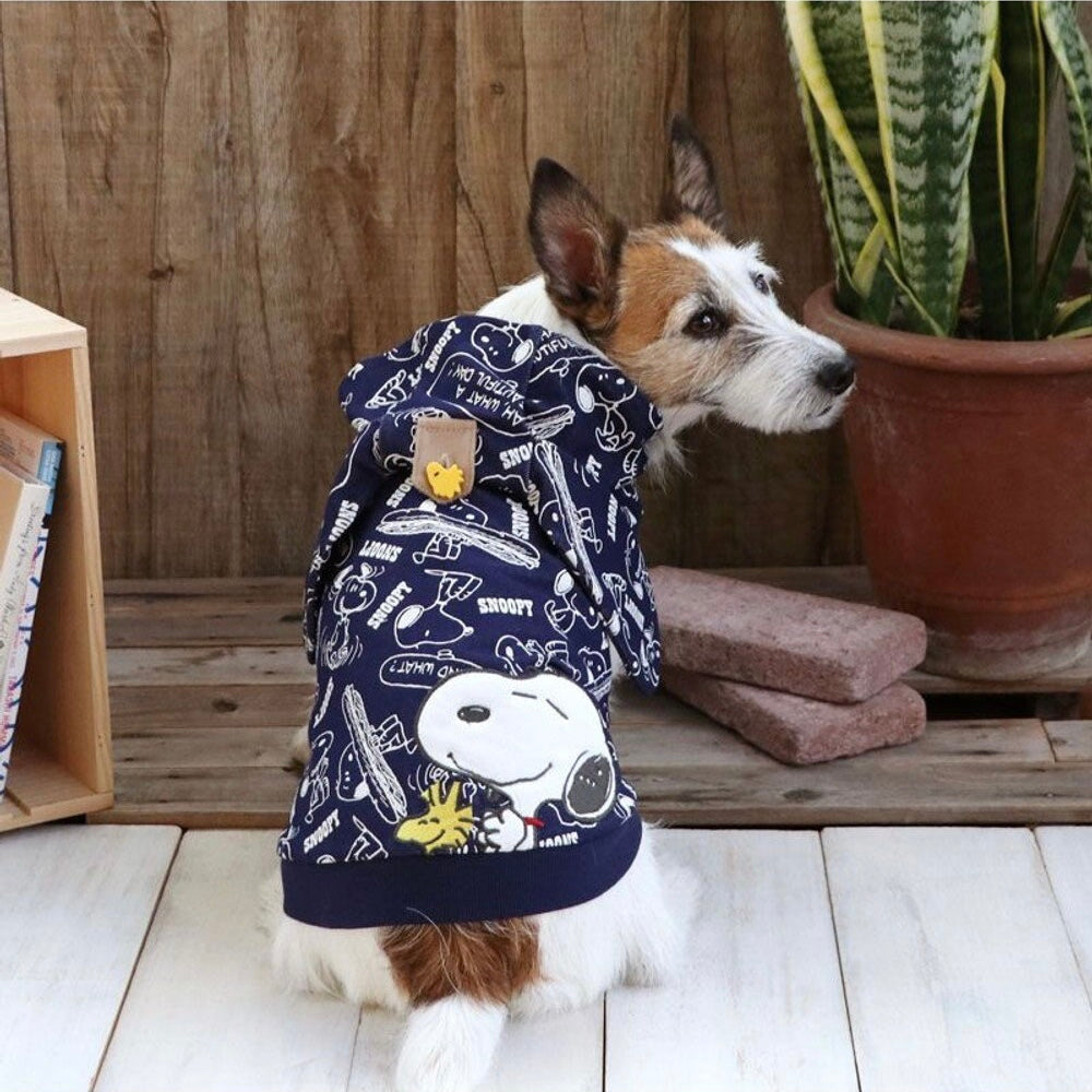 Snoopy Denim Style Comic-Print Hoodie