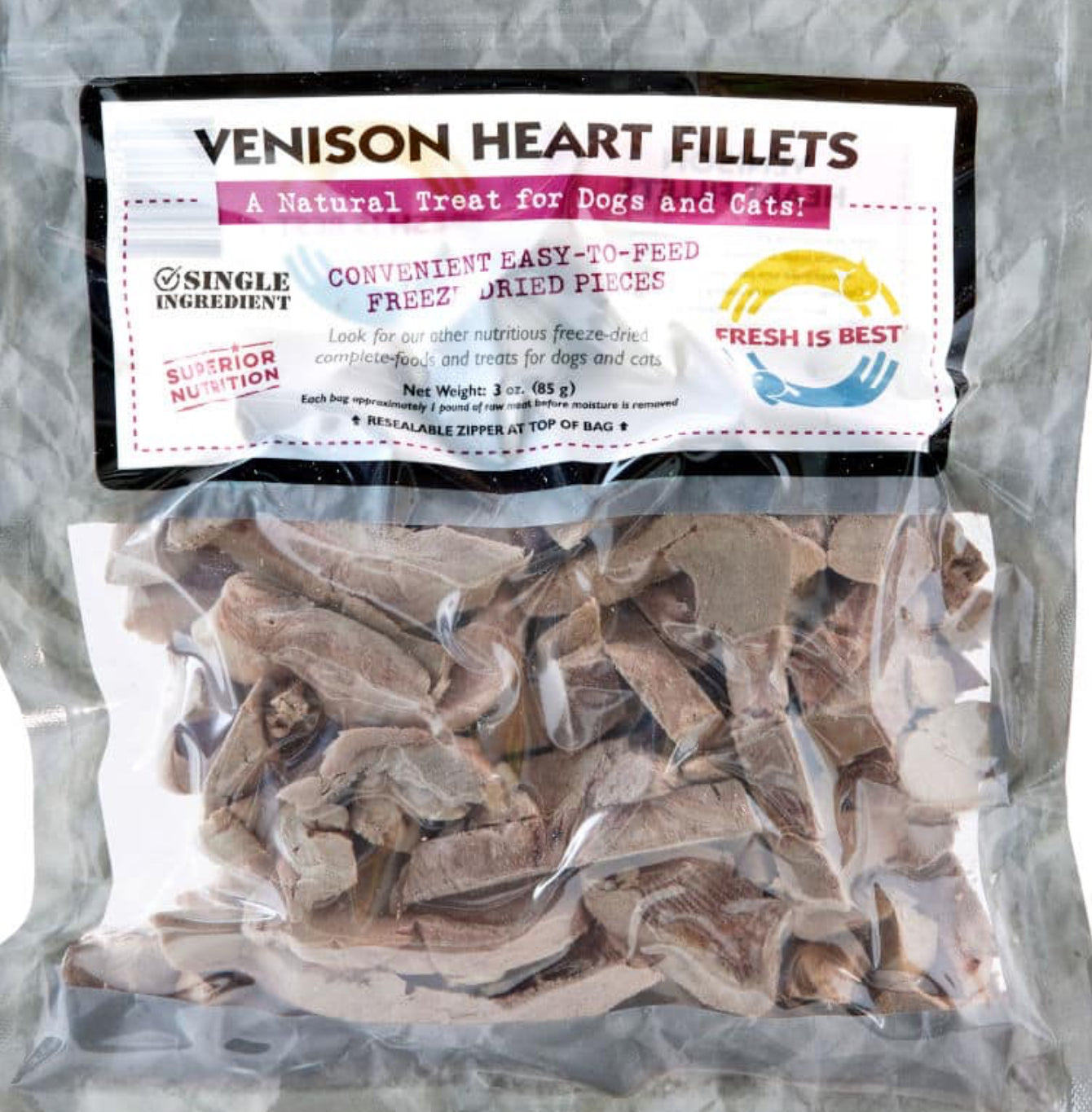 FIB Freeze-Dried Venison Heart Fillets 85g