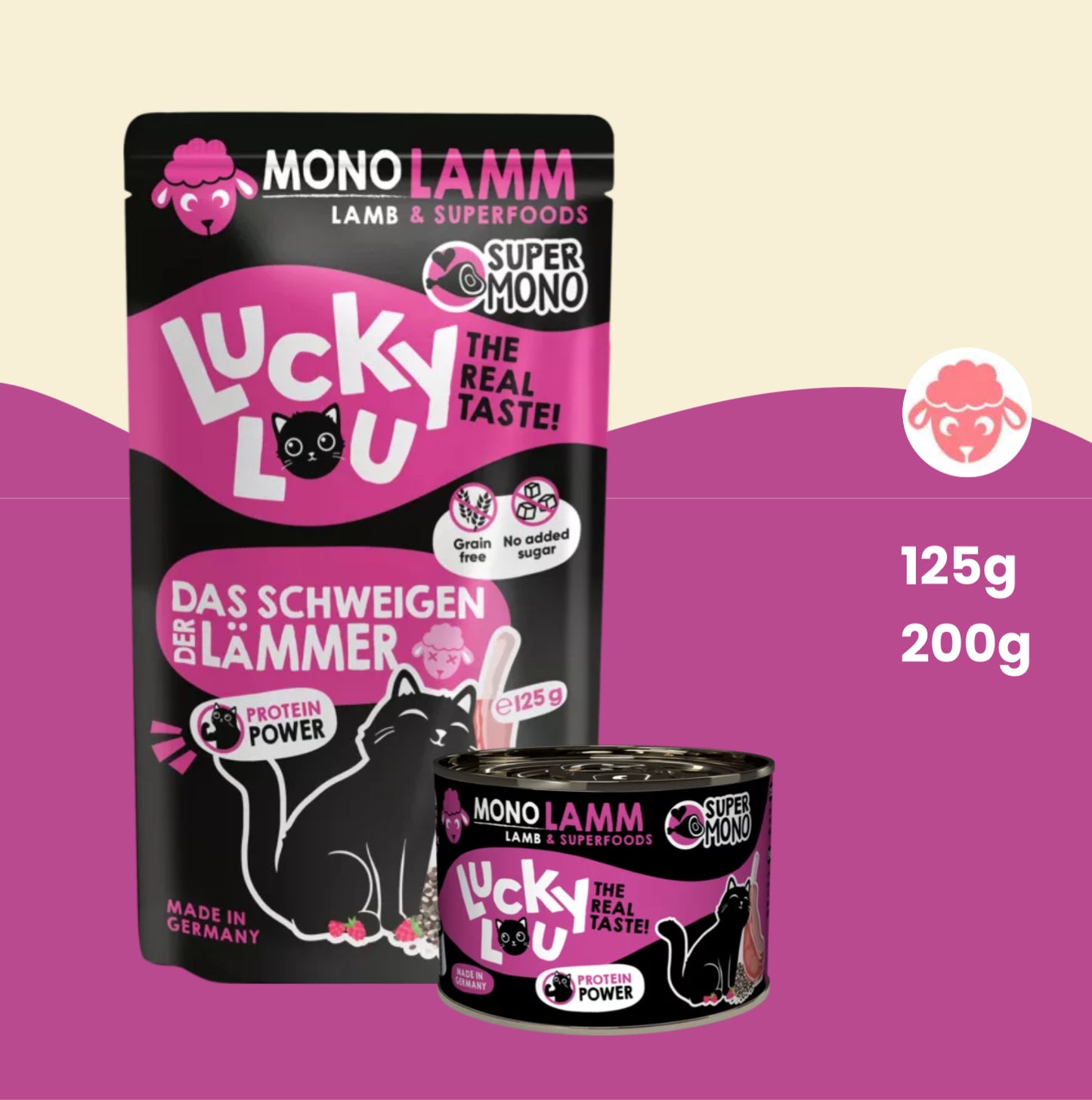 Lucky Lou Super-Monoi Grain-Free Wet Food  for Cats 200g