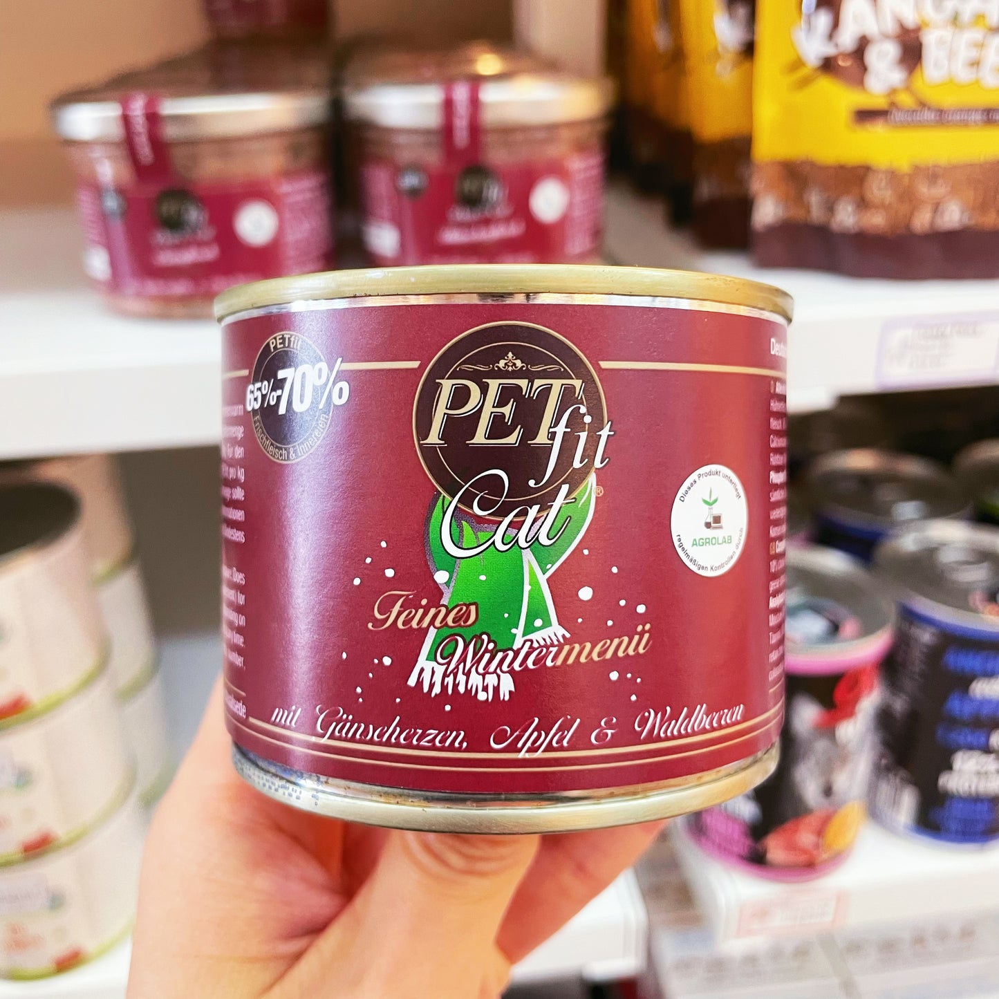 PETfit Grain-Free Wet Food for Cats Winter Limited Edition 200g Goose Heart+Apple&Forest Berries