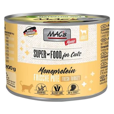 Mac's MONO Monoprotein Formula for Cats 200g