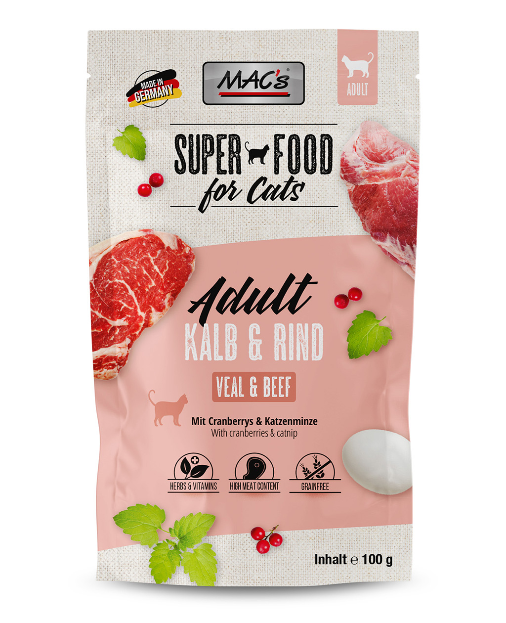 Mac's Super Food Classic Menu Pouch for Cats 100g
