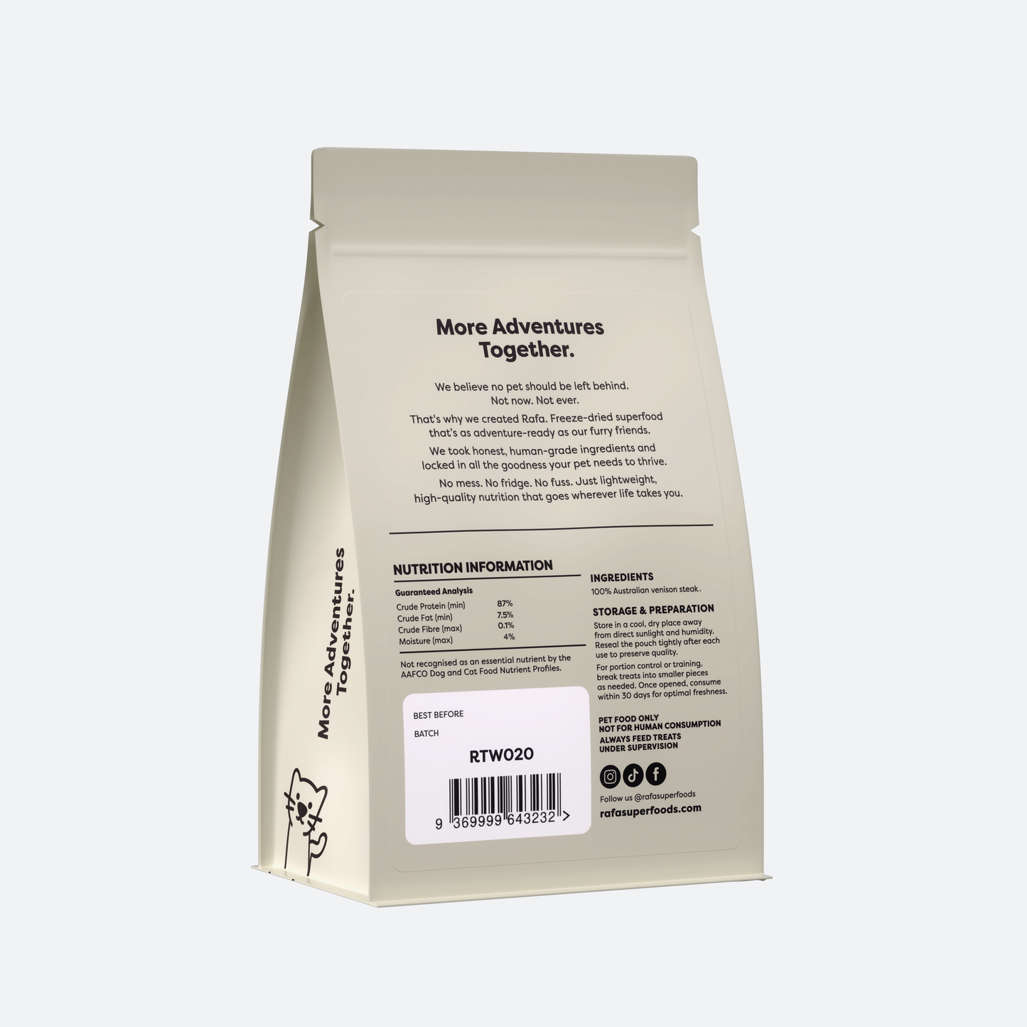 RAFA Freeze-Dried Venison Steak 70g