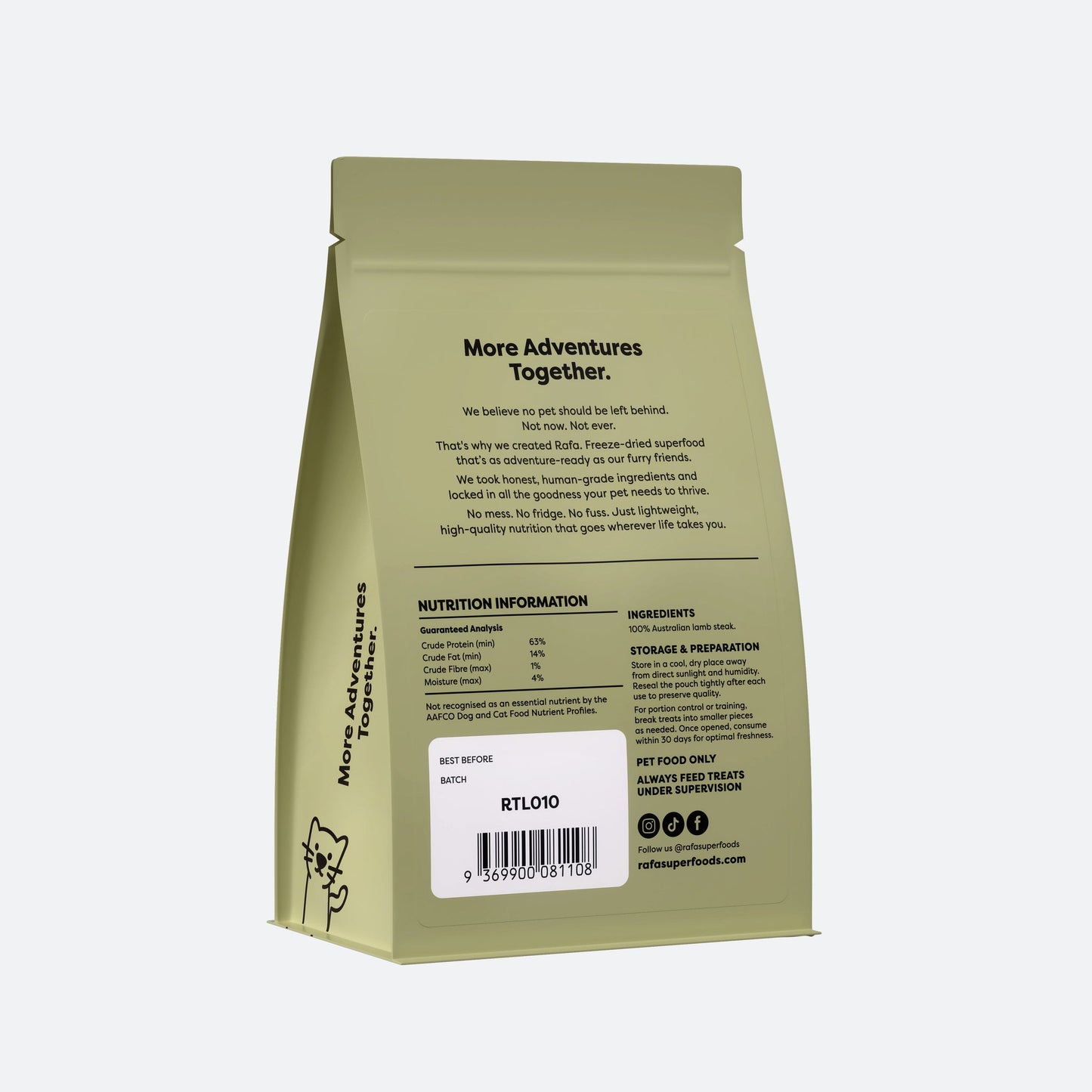 RAFA Freeze-Dried Lamb Steak 80g