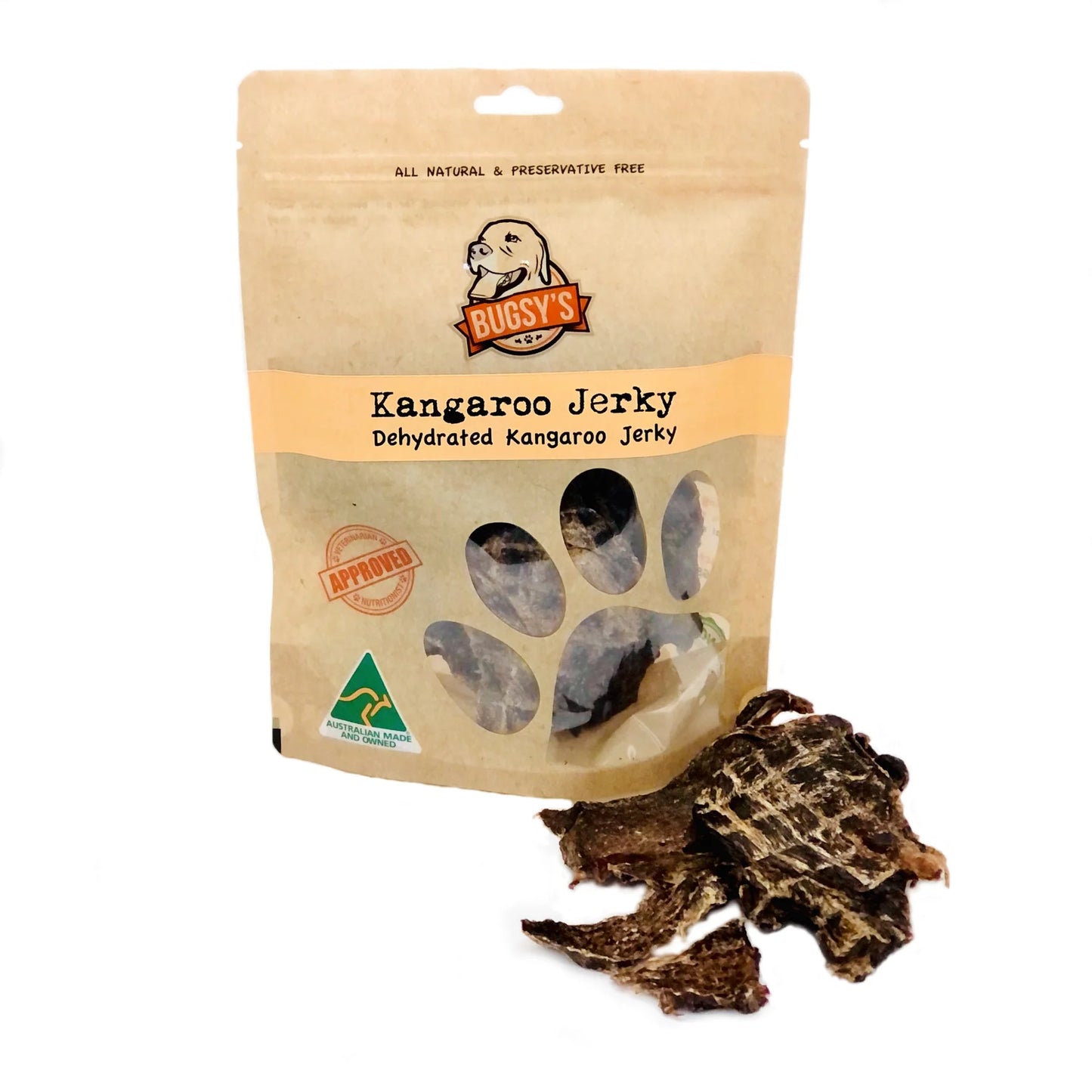 Bugsy's 脱水袋鼠肉干条 100g