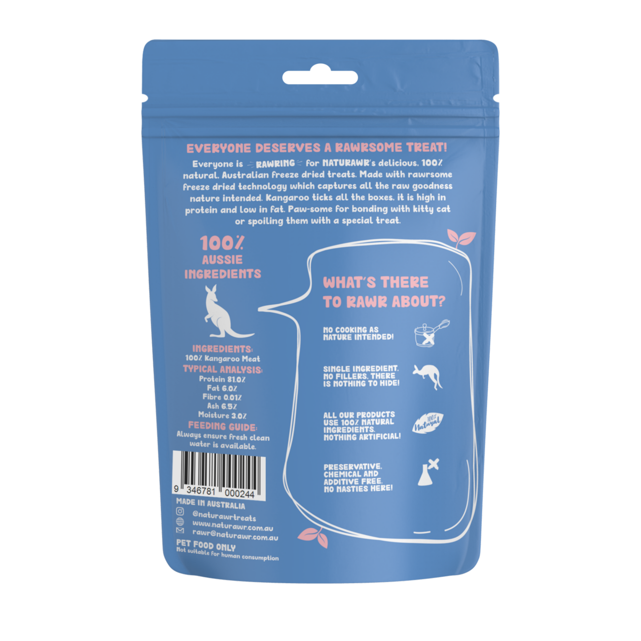 Naturawr Chrunchy Kanga for Cats 50g