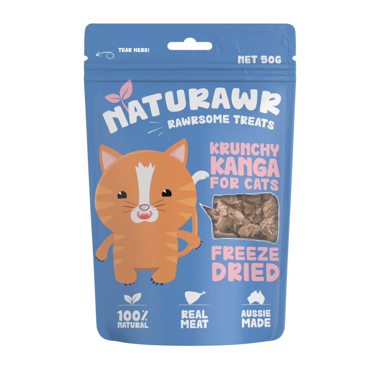 Naturawr Chrunchy Kanga for Cats 50g