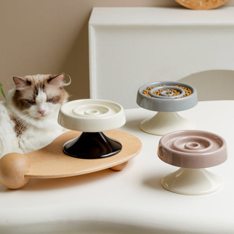 High Stand Ceramic Slow Eating Bowl
