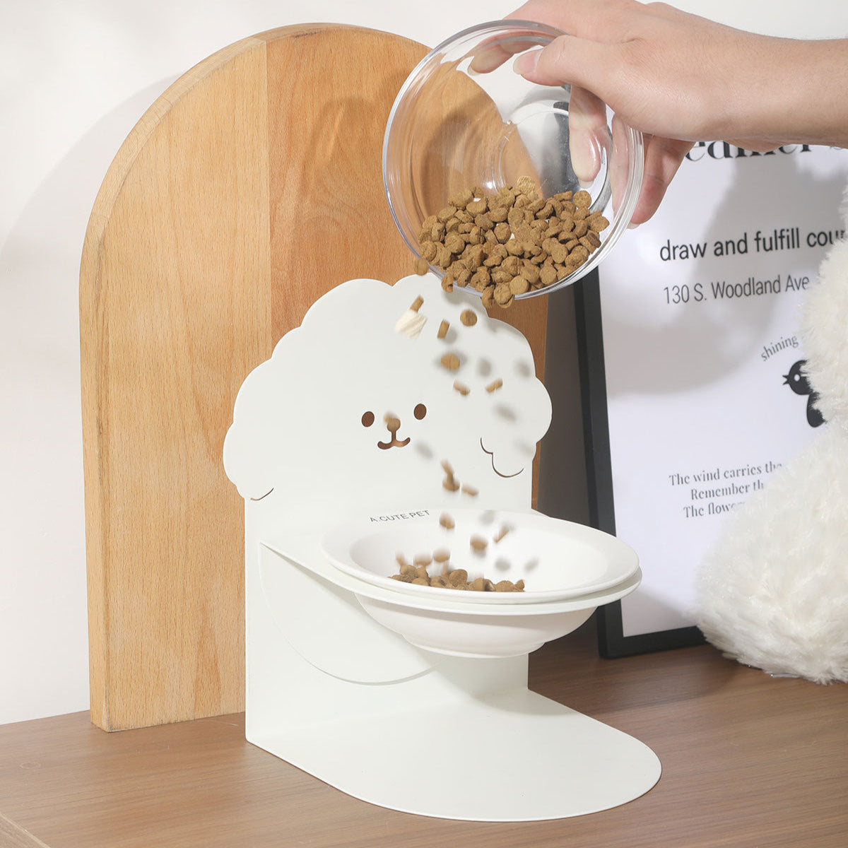 Magnetic Pet Bowl Stand Marshmallow