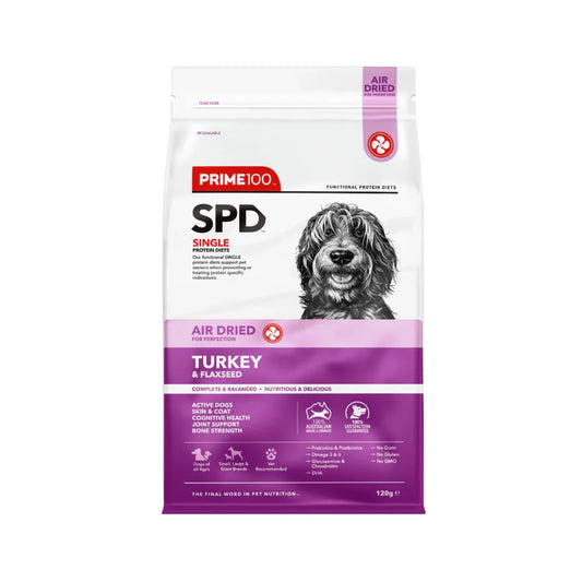 Prime100 SPD Air Dried Food for Dogs of all ages Turkey & Flaxseed