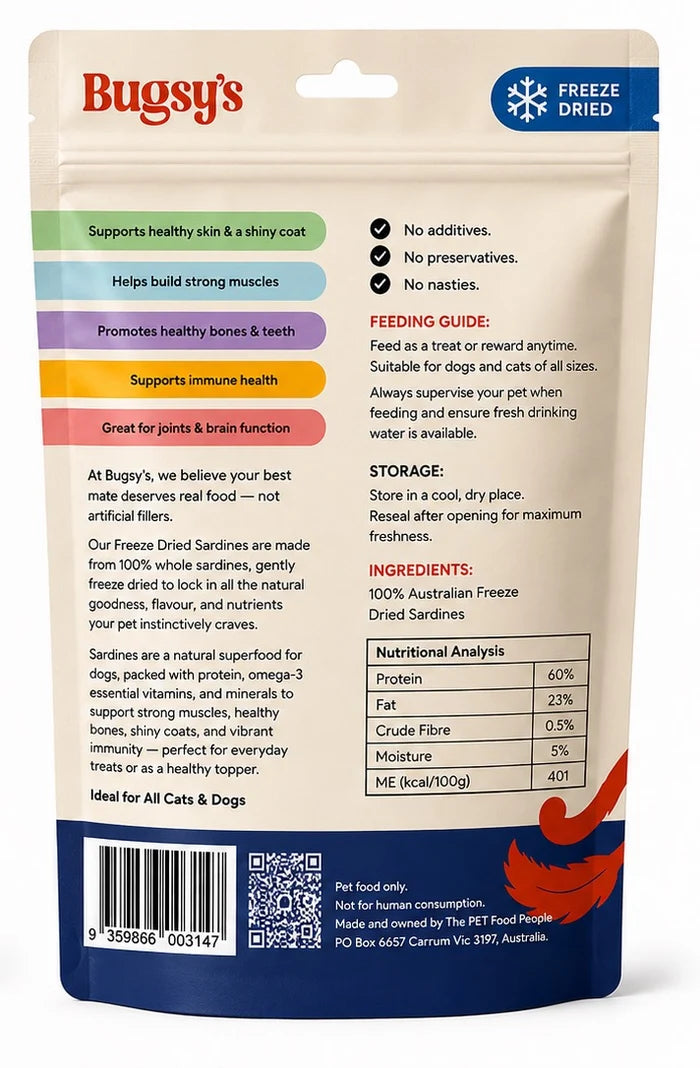 Bugsy‘s Freeze Dried Whole Sardines 70g