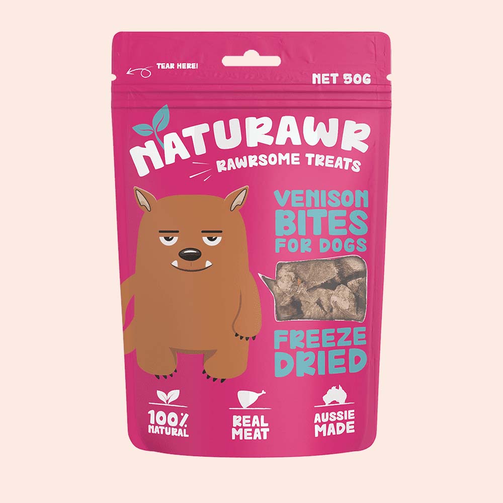 Naturawr Venison Bites for Dogs 50g