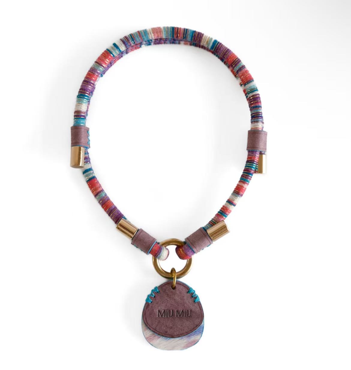 Waxed Leather Name Tag Collar