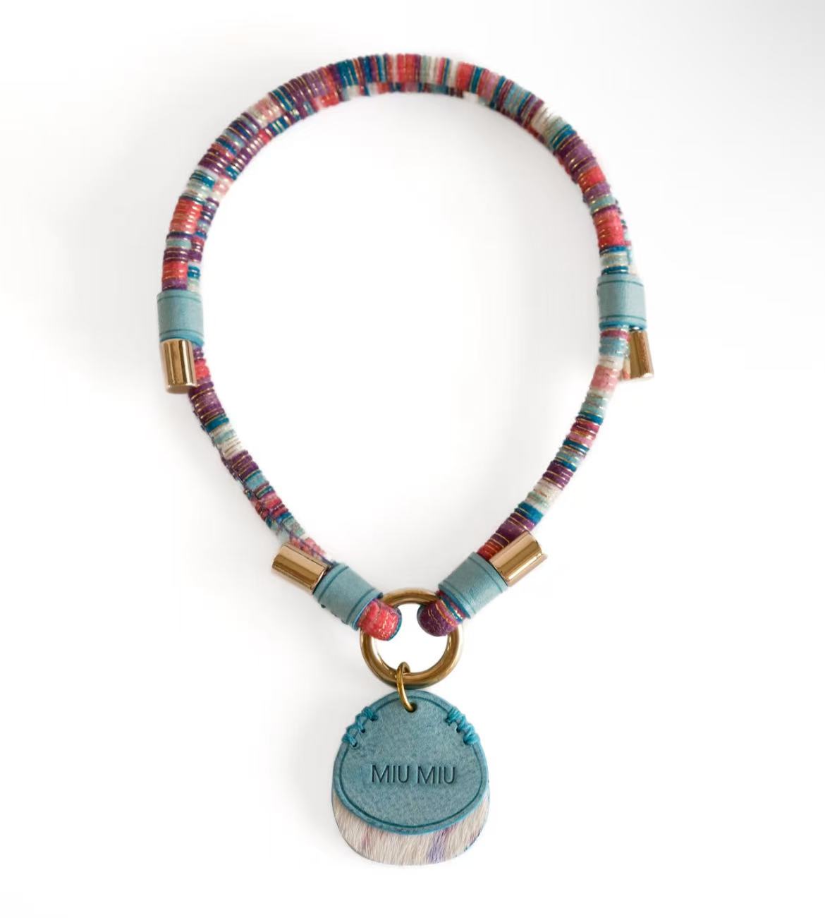 Waxed Leather Name Tag Collar