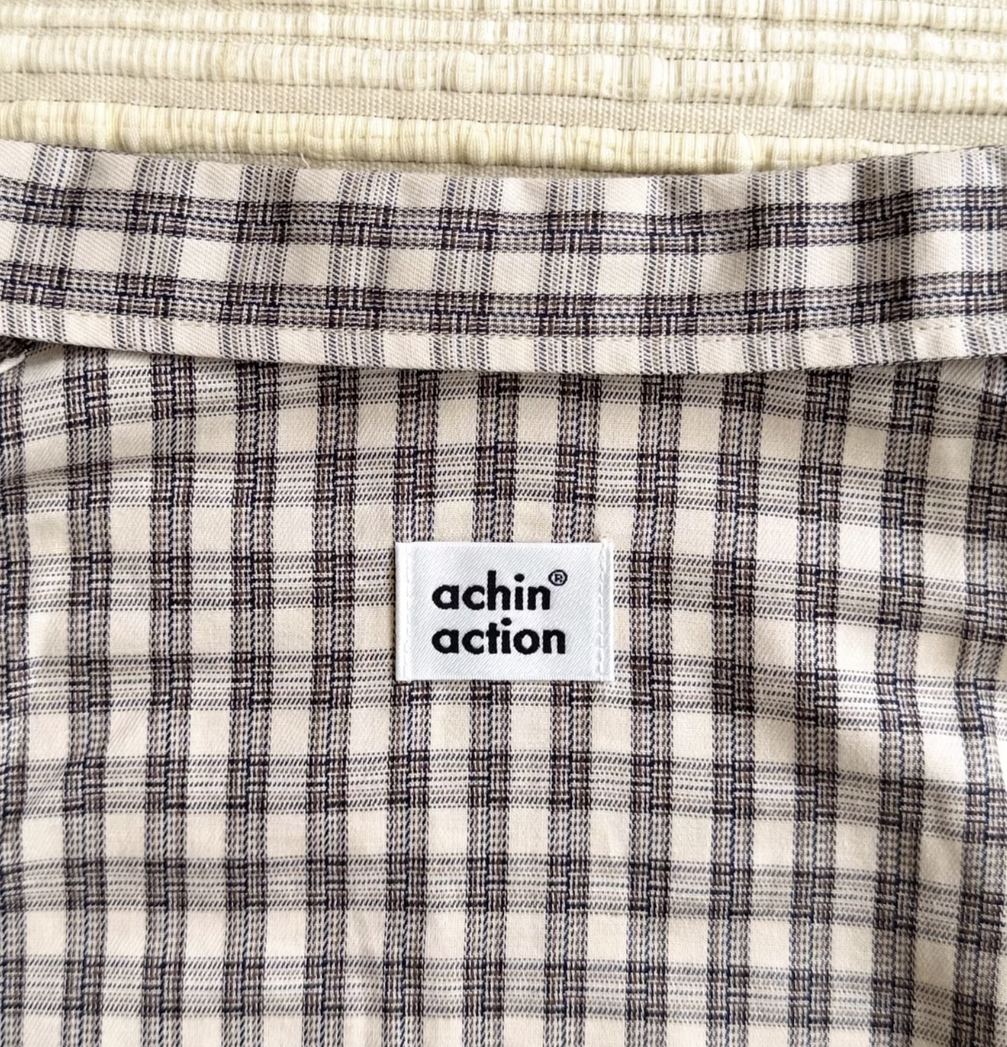 GT Series Hazelnut Plaid Tie-Neck Shirt