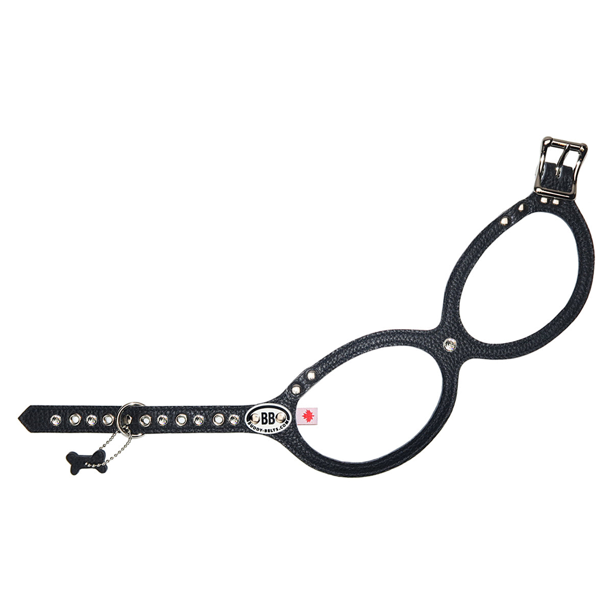Genuine Leather Harness-Black with Crystals