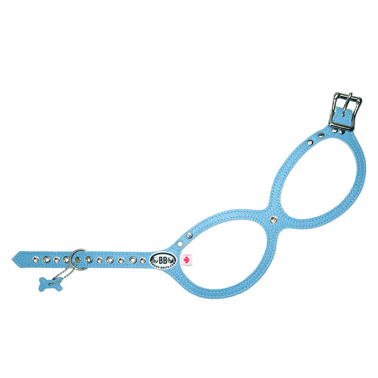 Genuine Leather Harness-Blue with Crystals
