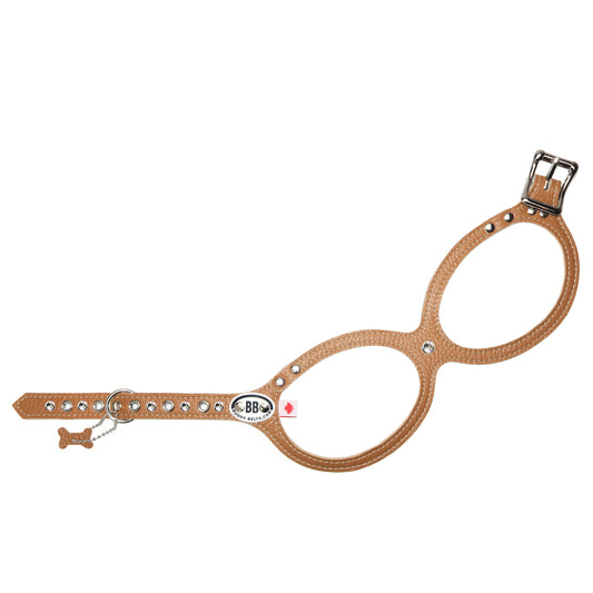 Genuine Leather Harness-Caramel with Crystals
