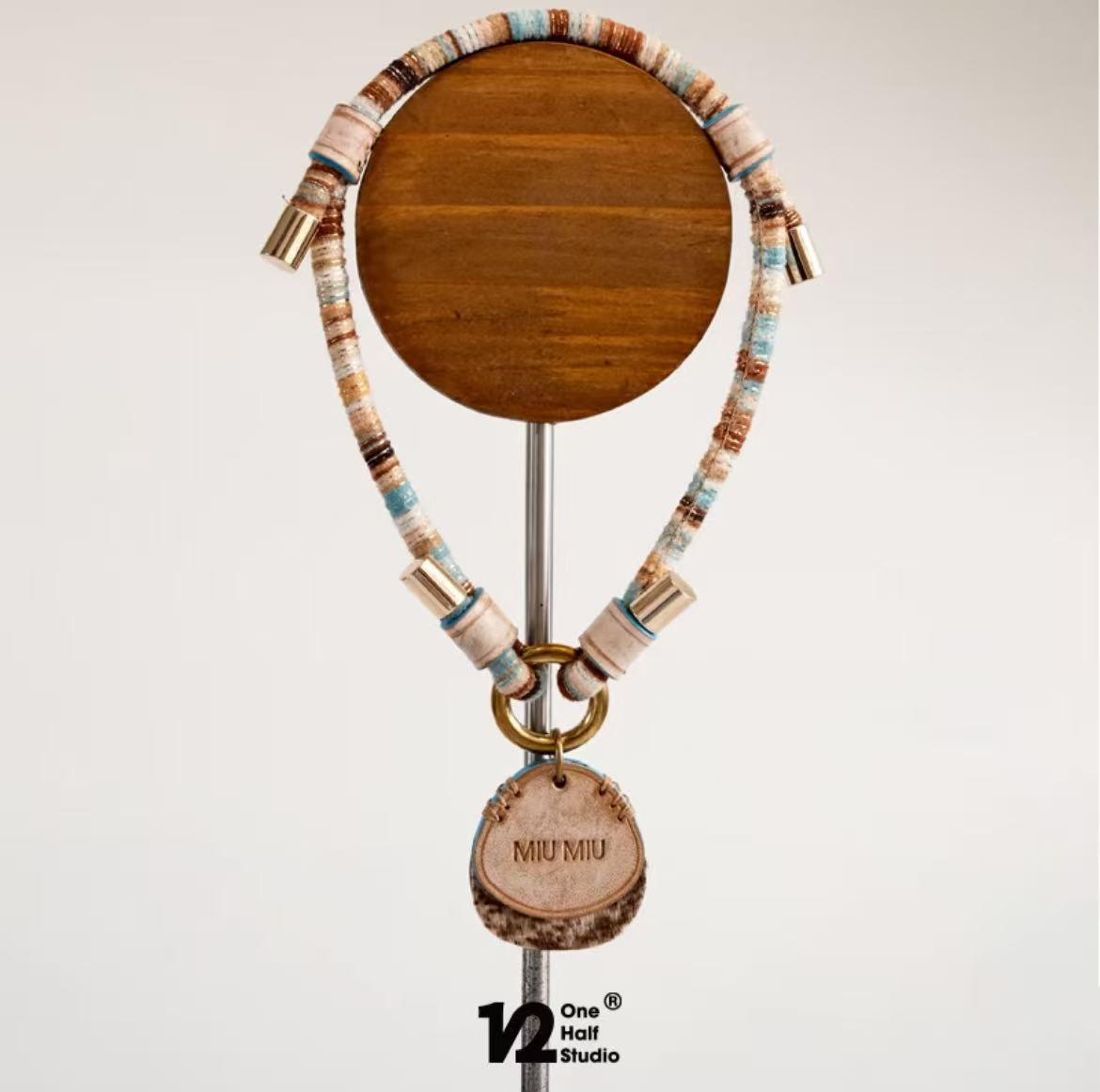 Waxed Leather Name Tag Collar