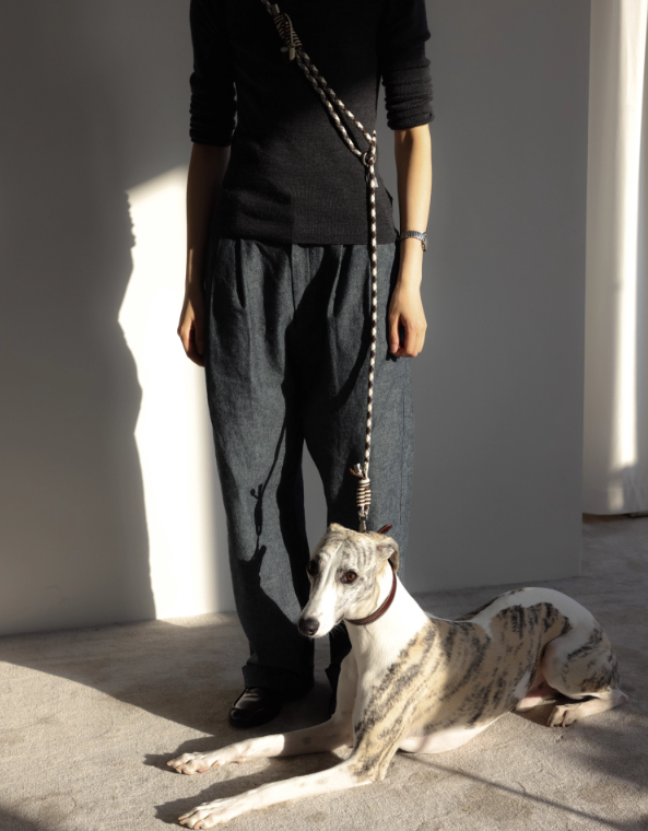 Diamond Lattice Braided Leash with Beads