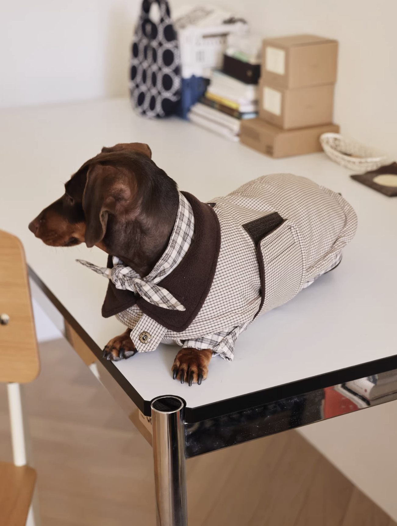 Plaid Colour-Block Fleece Vest