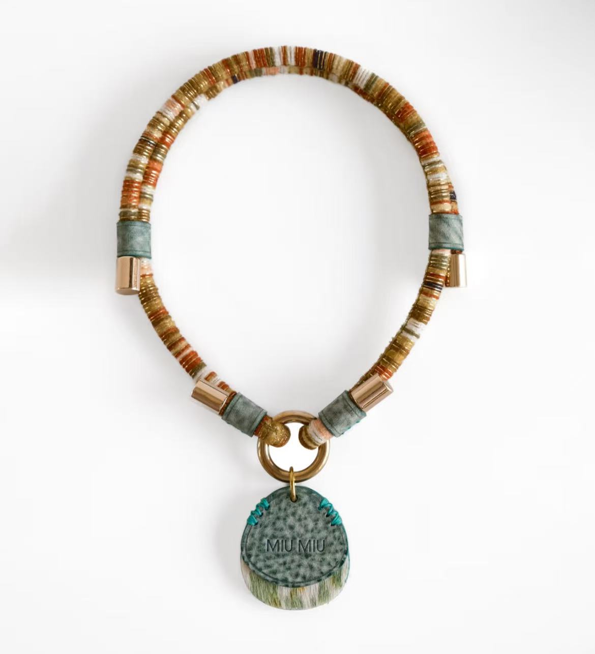 Waxed Leather Name Tag Collar