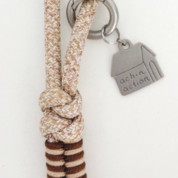 Almond Milk Braided Leash with Beads