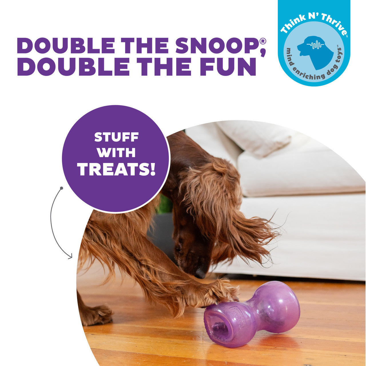Double-Snoop Interactive Treat Stuffer Toy