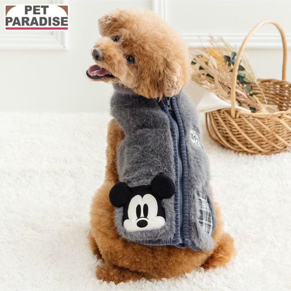 [Coming Soon]Mickey Mouse Vintage Mickey Fluffy Zip Vest