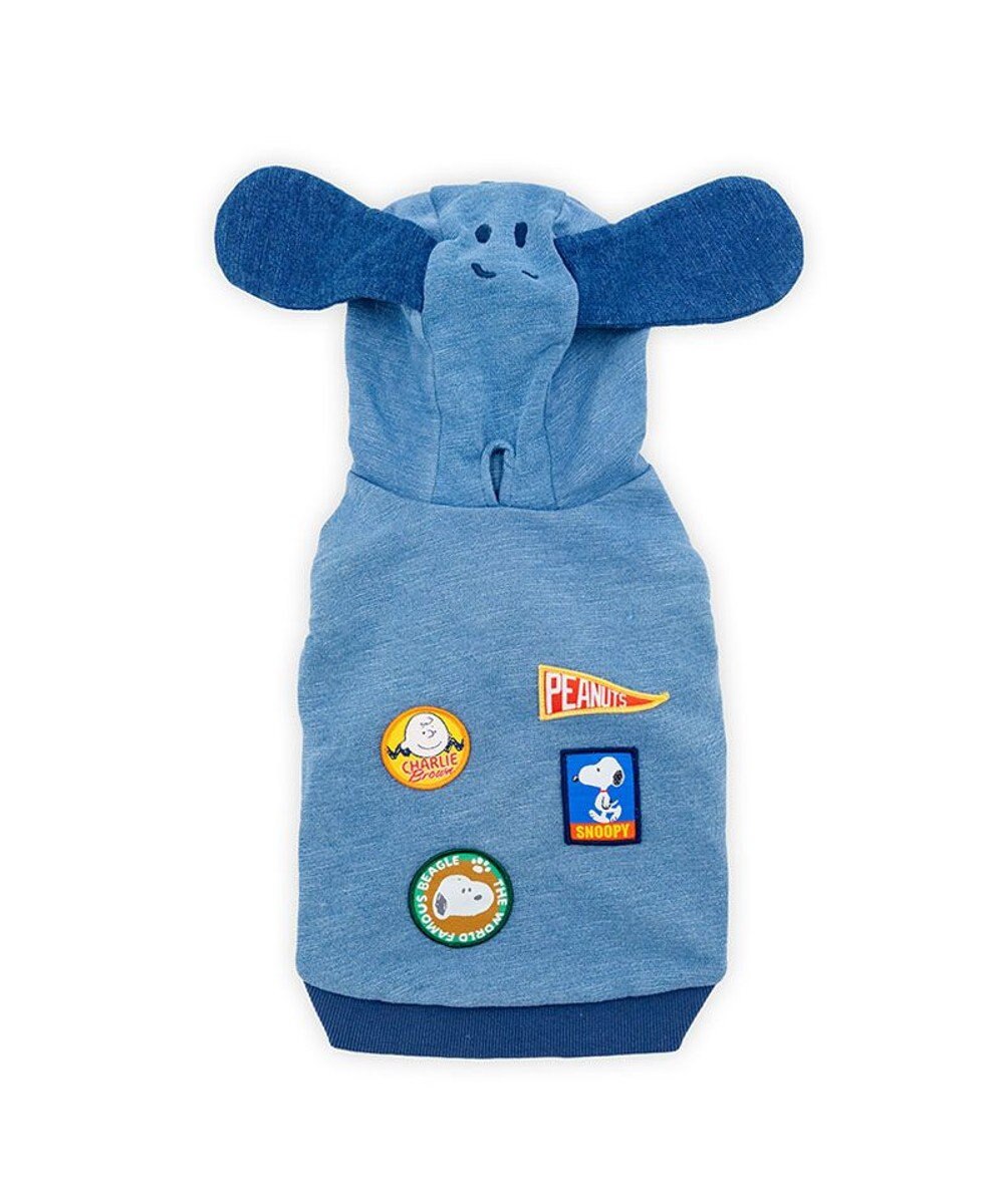 Snoopy Denim Hoodie-Navy Blue