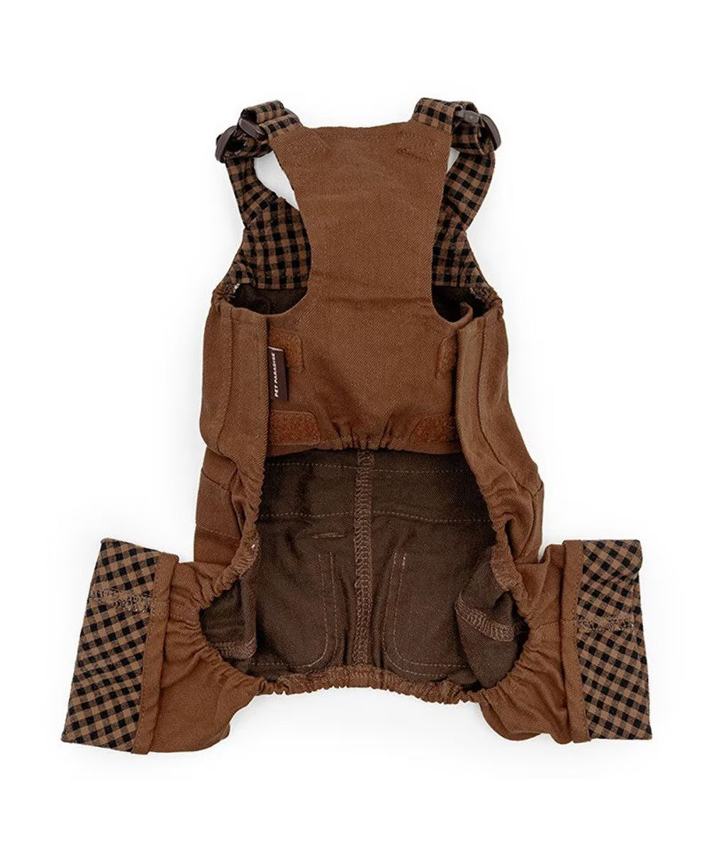 Plaid Twill Overalls