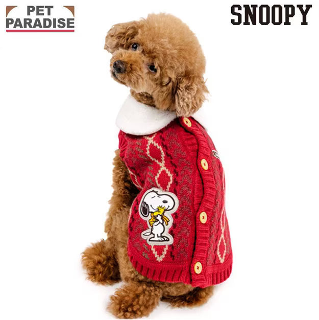 Snoopy Hug Knit Sweater Red