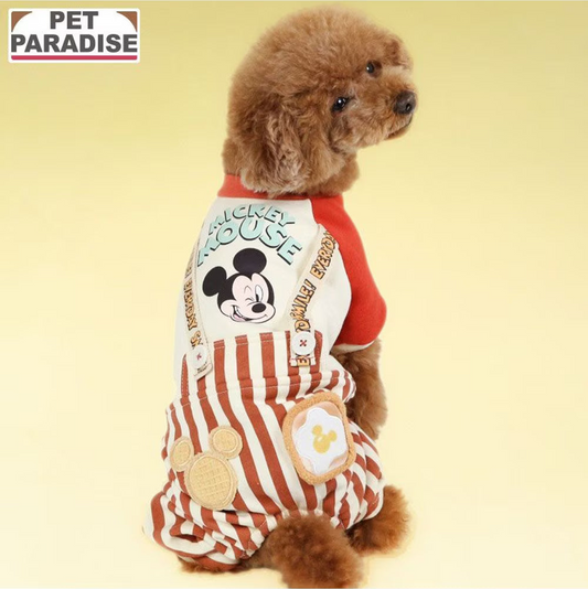 Mickey Mouse Apron Striped Jumpsuit