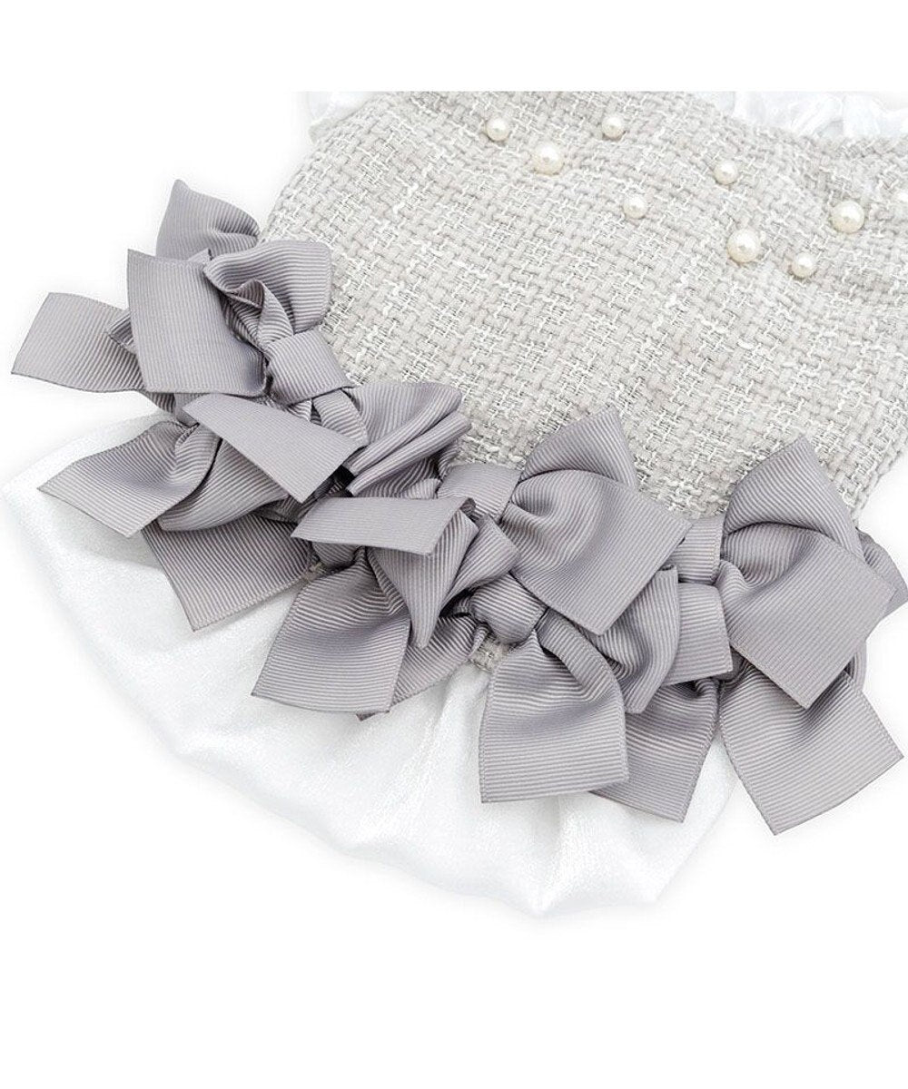 [Coming Soon]CherirCouture Hem Ribbon Tweed Vest Gray