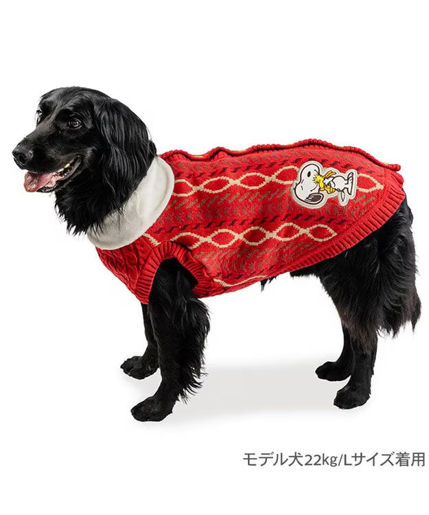 Snoopy Hug Knit Sweater Red