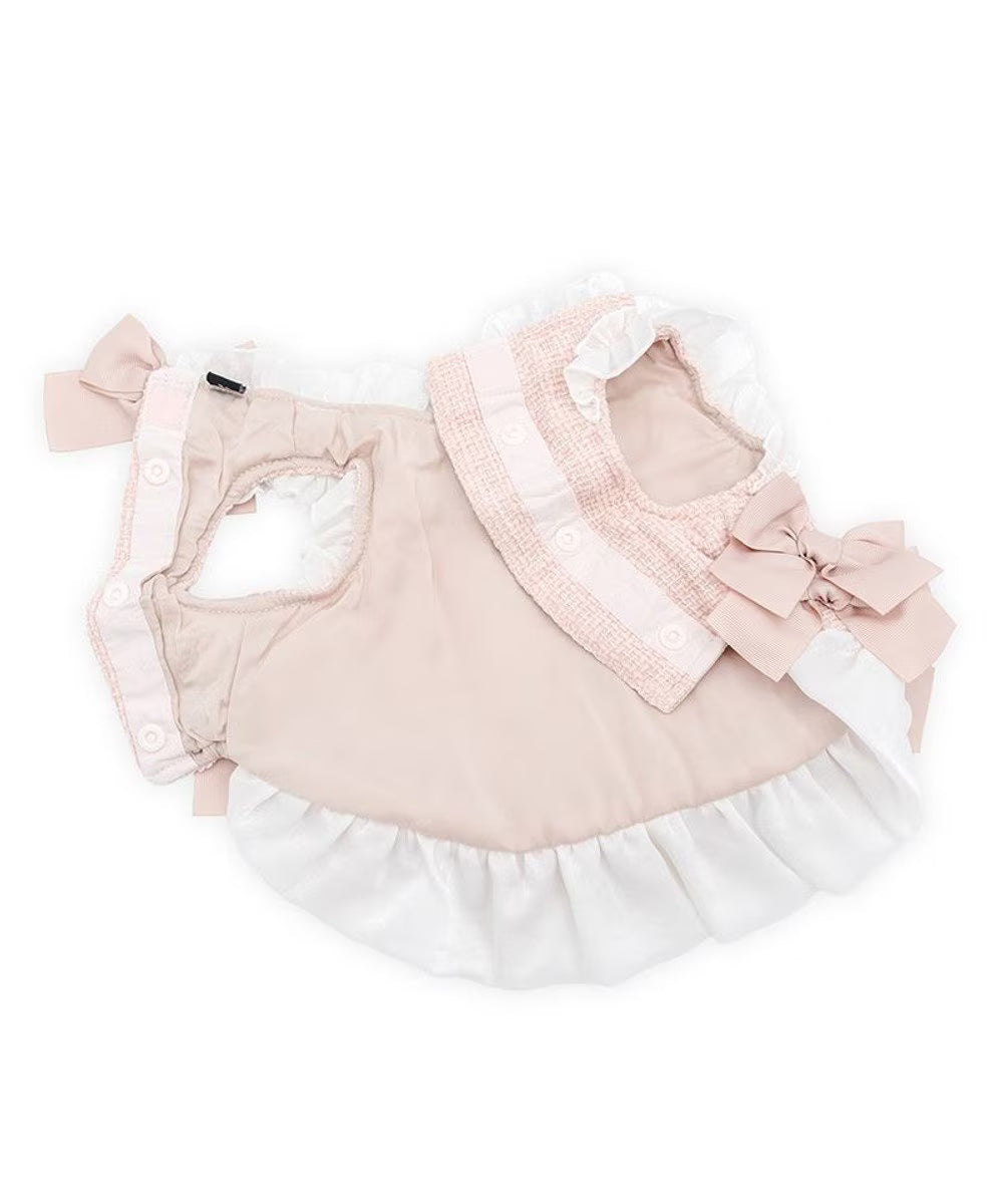 [Coming Soon]CherirCouture Hem Ribbon Tweed Vest Pink