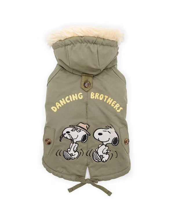 Snoopy Dancing Brothers Far Infrared Warm Mod Coat