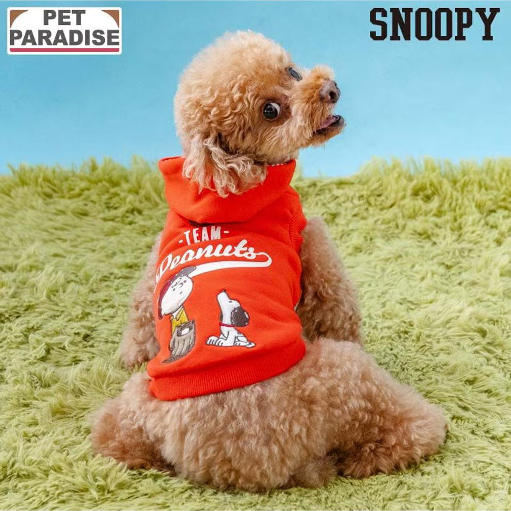 Vintage Snoopy Baseball Hoodie-Orange