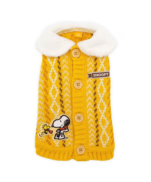 Snoopy Hug Knit Sweater Yellow