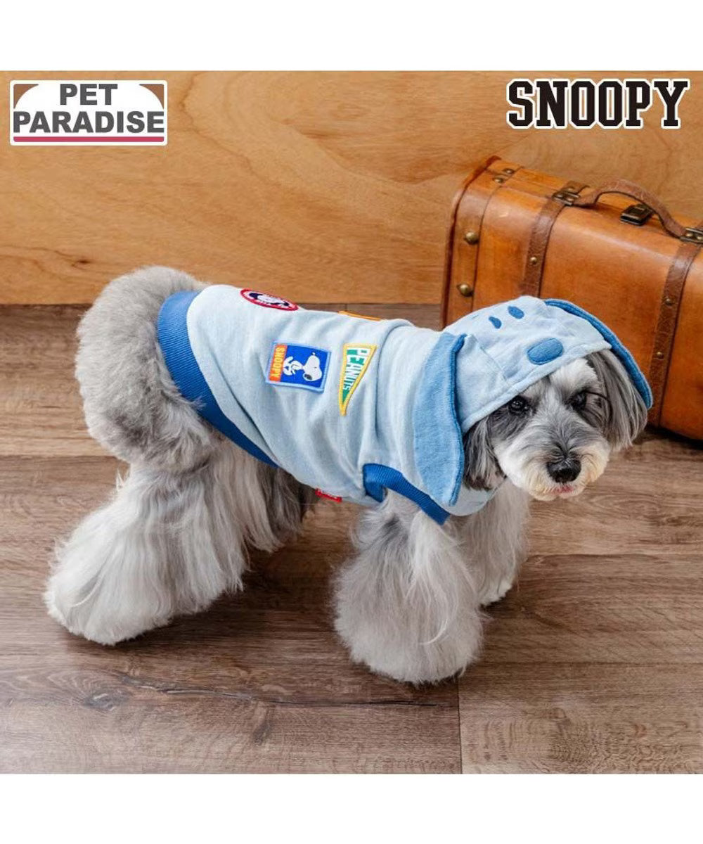 Snoopy Denim Hoodie-Light Blue