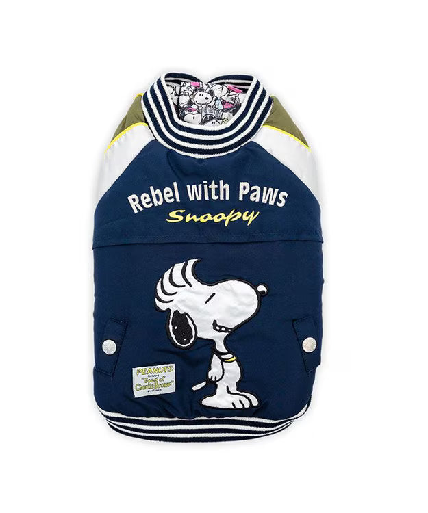 Snoopy Navy Rebel with Paws Far Infrared Jacket