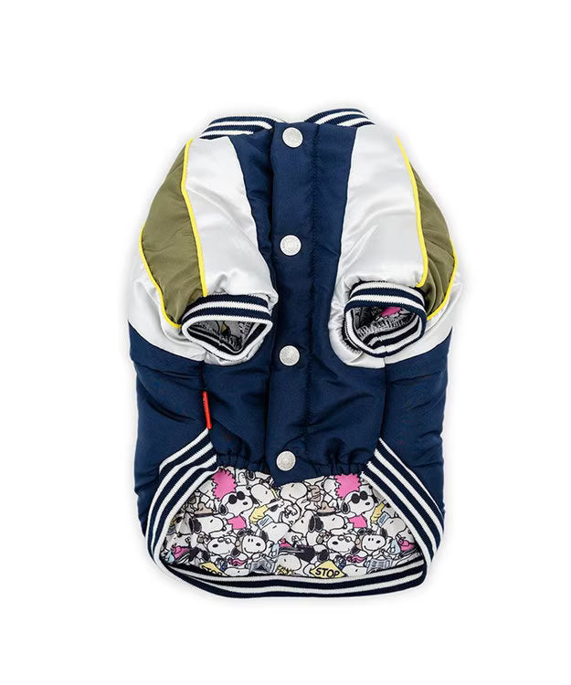 Snoopy Navy Rebel with Paws Far Infrared Jacket