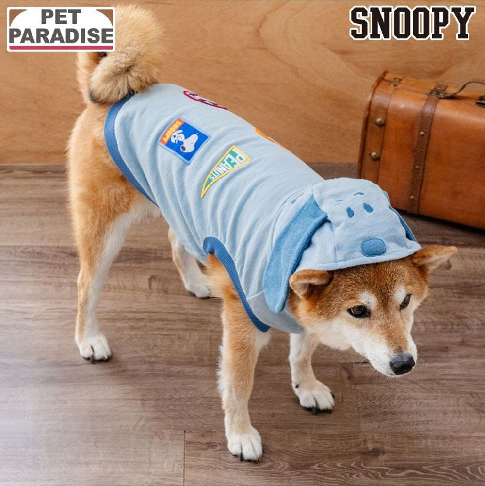 Snoopy Denim Hoodie-Light Blue