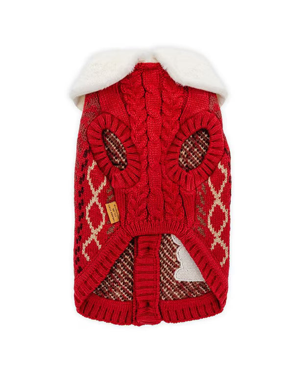 Snoopy Hug Knit Sweater Red