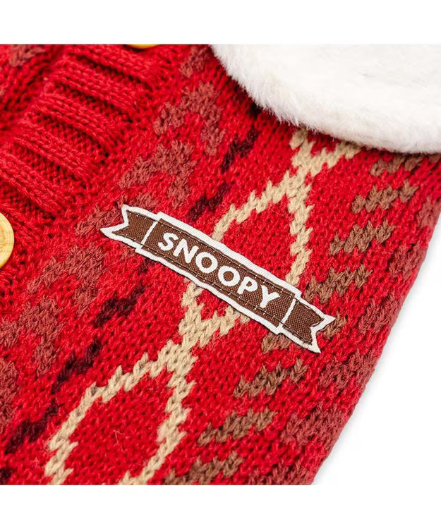 Snoopy Hug Knit Sweater Red
